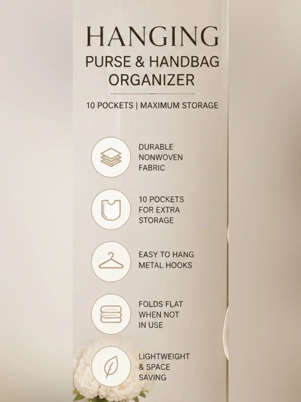 Hanging Closet Organizer with Six Pockets and Four Shelves